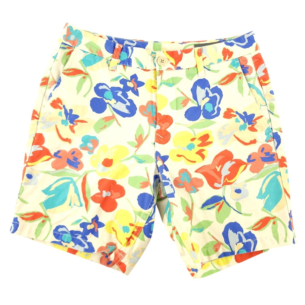 Bonobos Shorts Mens 30 Multicolor Floral Cotton Chino 7" Inseam Beach Tropical